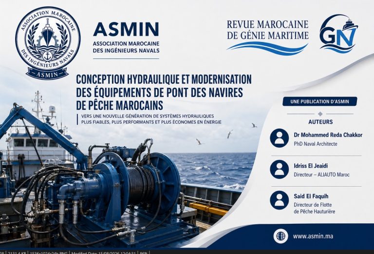 Conception hydraulique et modernisation des équipements de pont des navires de pêche marocains